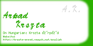 arpad krszta business card